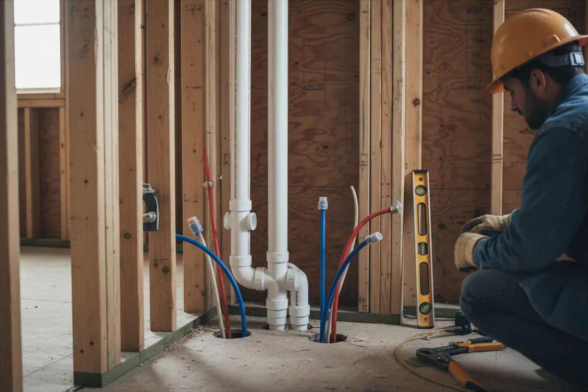 Drain and supply rough-in during Leak Detection in Wilkesboro